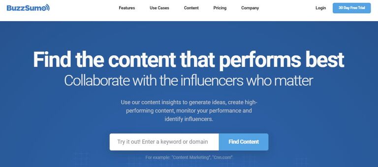 BuzzSumo Mencari Influencer.