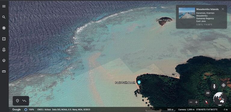 melihat kedalam laut lewat google earth