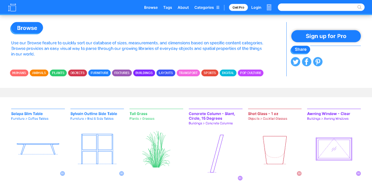 Landing pages dimensions